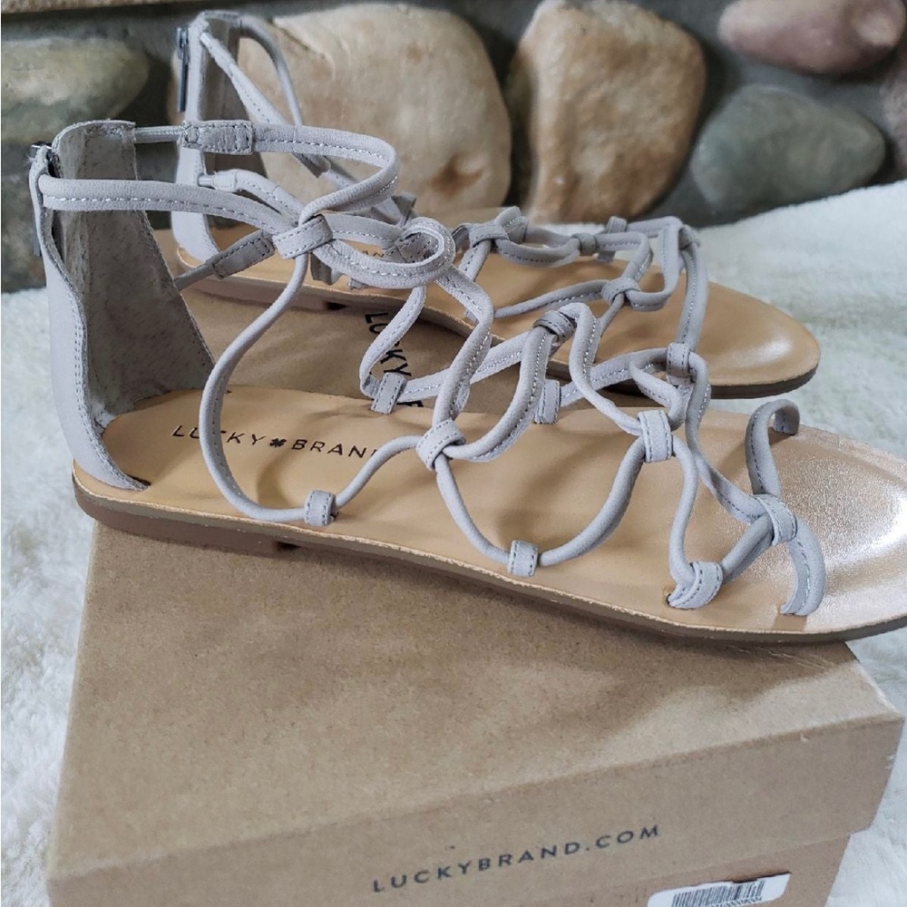 Lucky Brand Gladiator Sandals 7.5 Grey NWB